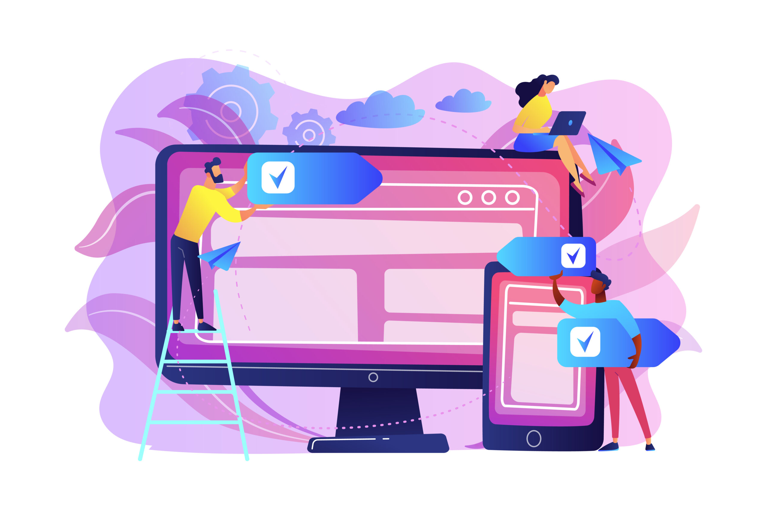Cross-platform software concept vector illustration.